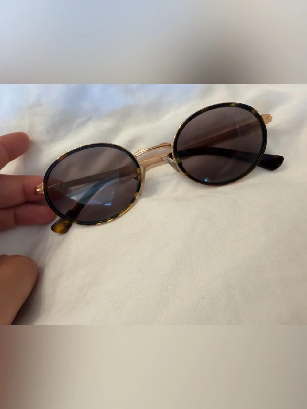 **Persol** Oval Tortoise + Copper Sunglasses w/ Brown Lens